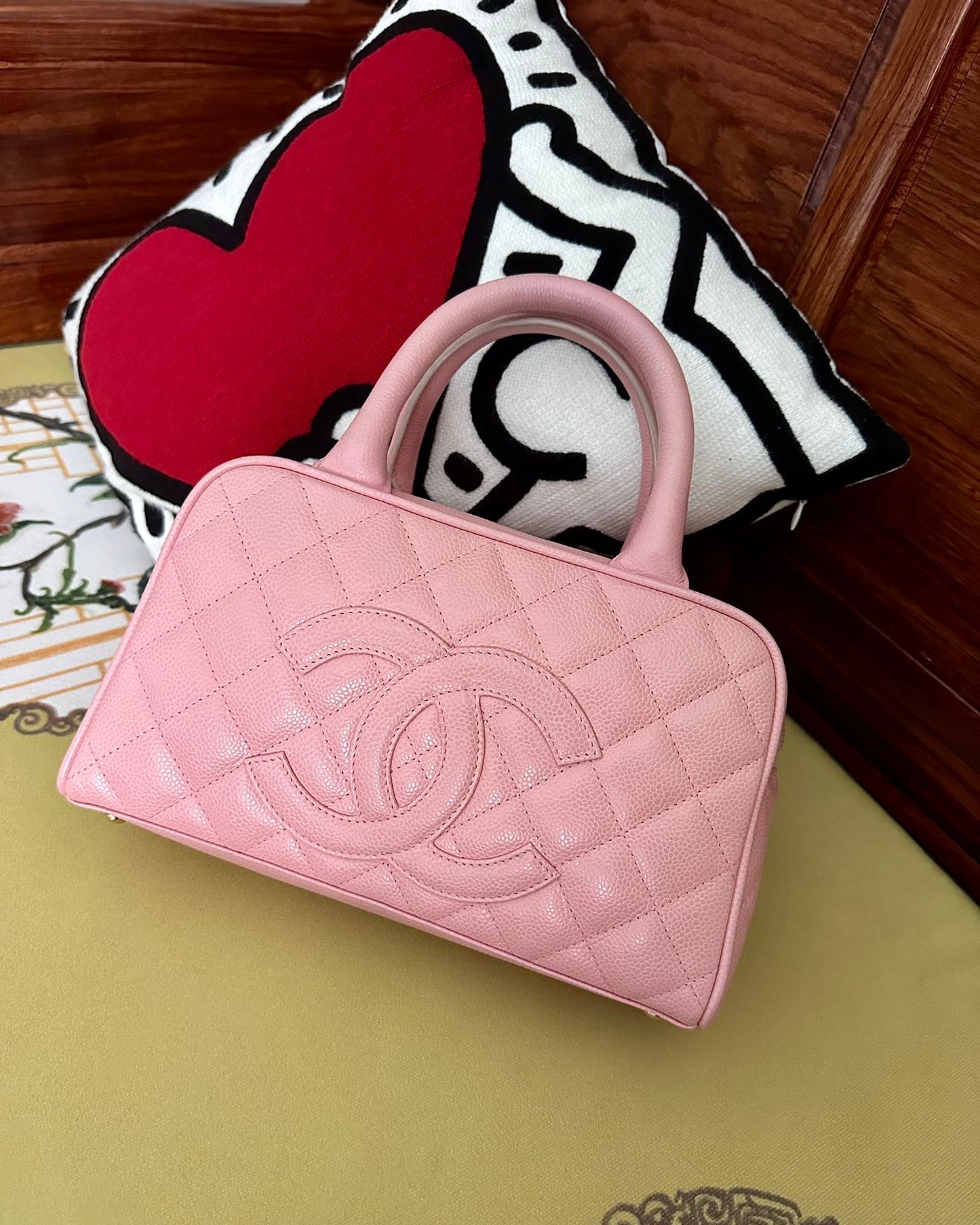 小香家-Chanel Vintage 中古保齡球包 粉色