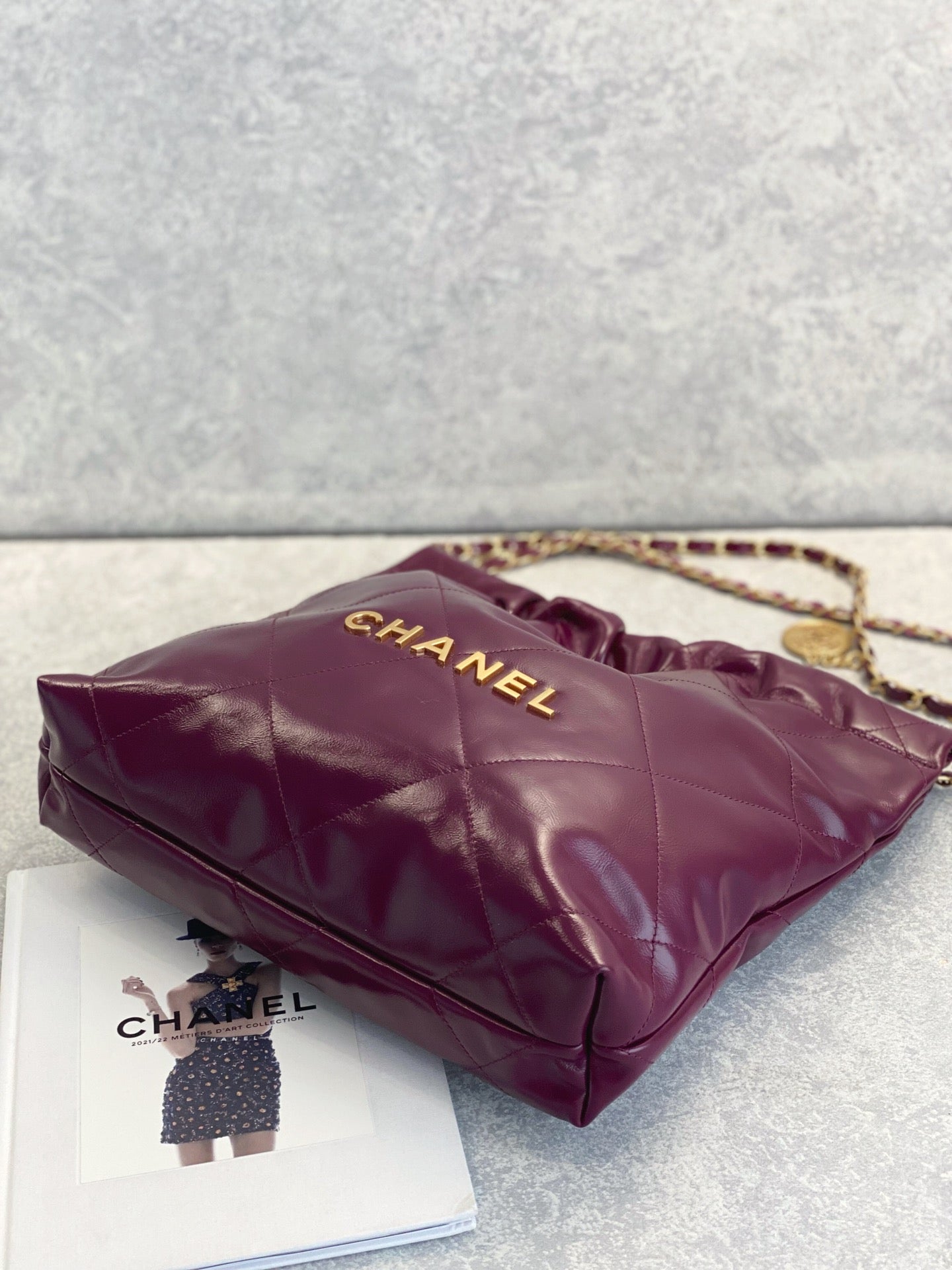 小香家-2023春夏新款 22BAG 中號 酒紅色