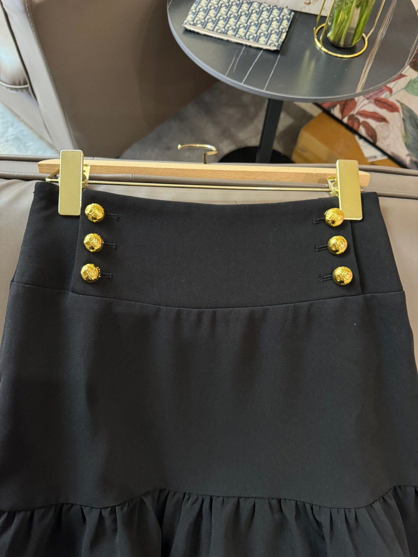 賽C家-2403 金釦子蛋糕長裙 黑色