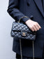 小香家-Chanel CF Mini 經典皮革穿繞雙c Logo 黑色