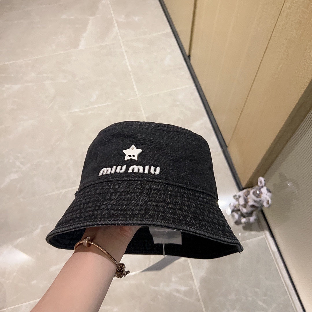 穆M家-2023新款簡約復古牛仔漁夫帽 黑色