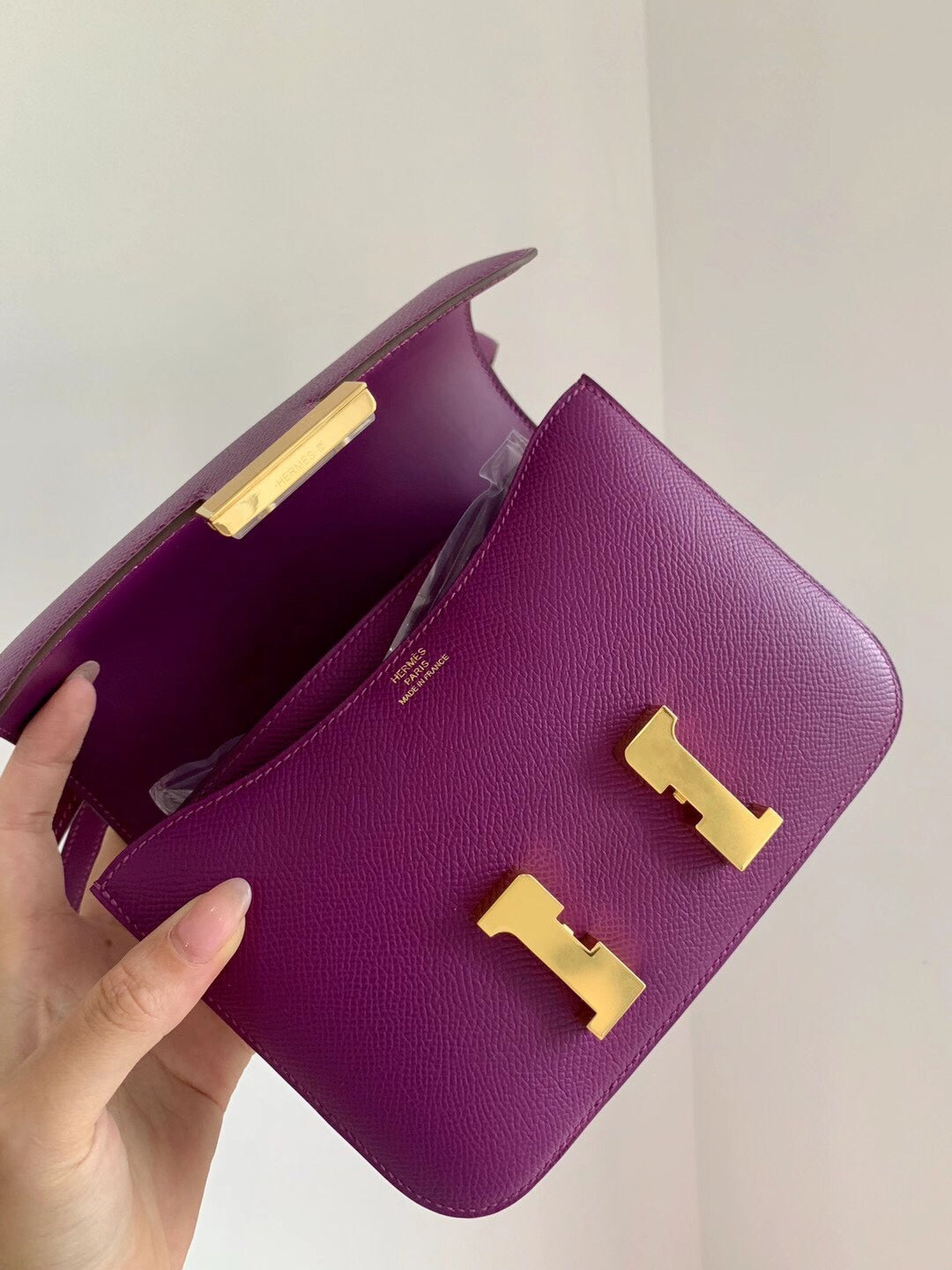小愛款-Constance mini 19 P9 海葵紫 epsom 金扣