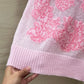迪D家-2403 24早春新品重工蝴蝶花卉刺繡羊絨針織短袖上衣 粉色