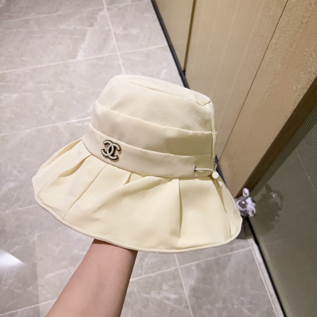 小香家-2023春夏新款 漁夫帽 抽繩款 白色