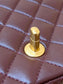 小香家-金標誌小金球方形口蓋包 棕色