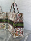 迪D家-2024春夏系列 Book Tote 太陽刺繡 白綠色 大號