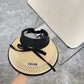 賽C家-2024夏季新款蝴蝶結編織遮陽帽 米色