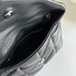 聖Y羅-Loulou Puffer 23cm 絎縫小羊皮雲朵包 黑色銀扣