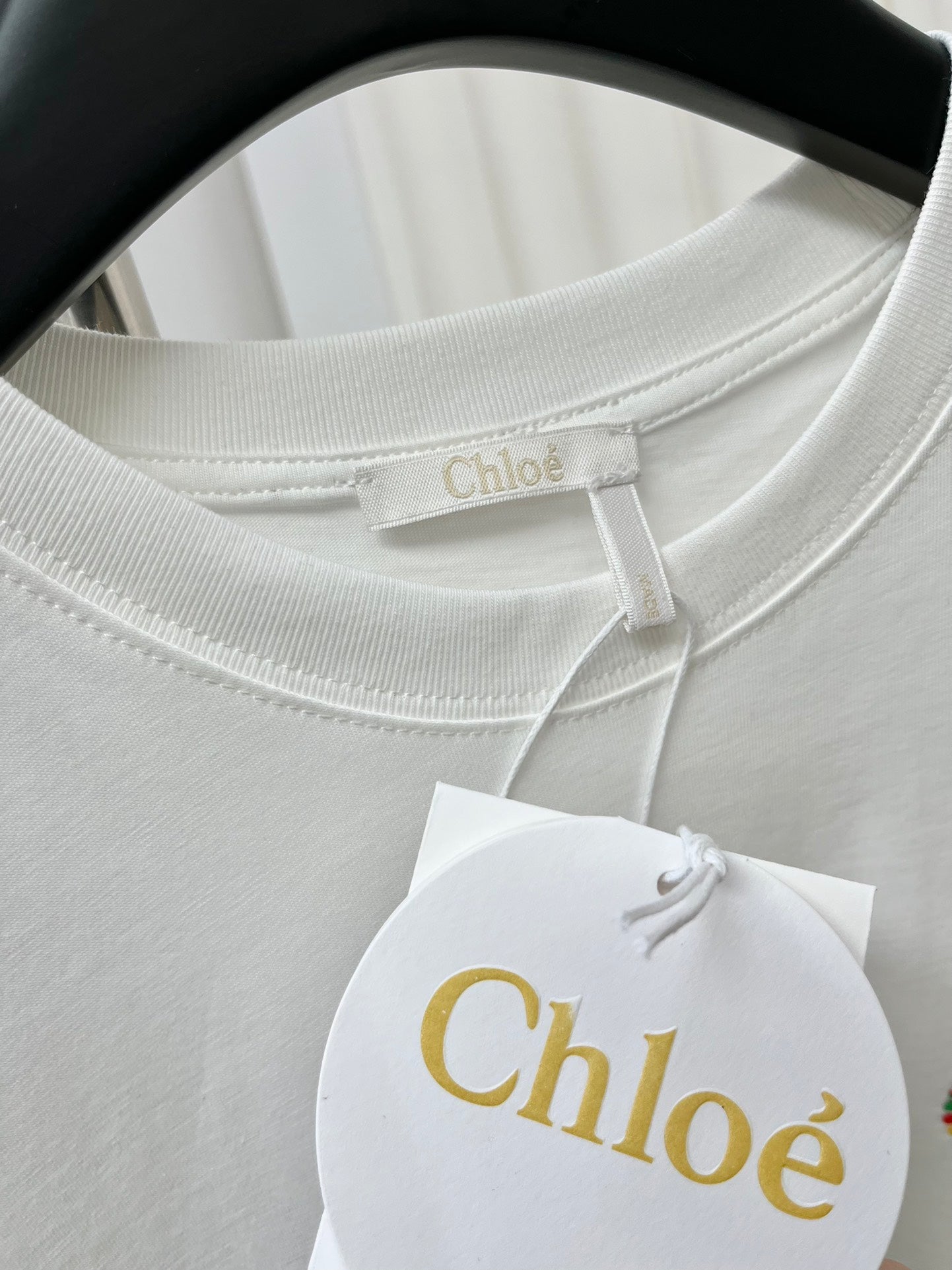克羅C-2403 24春夏官網新品刺繡TEE 白色