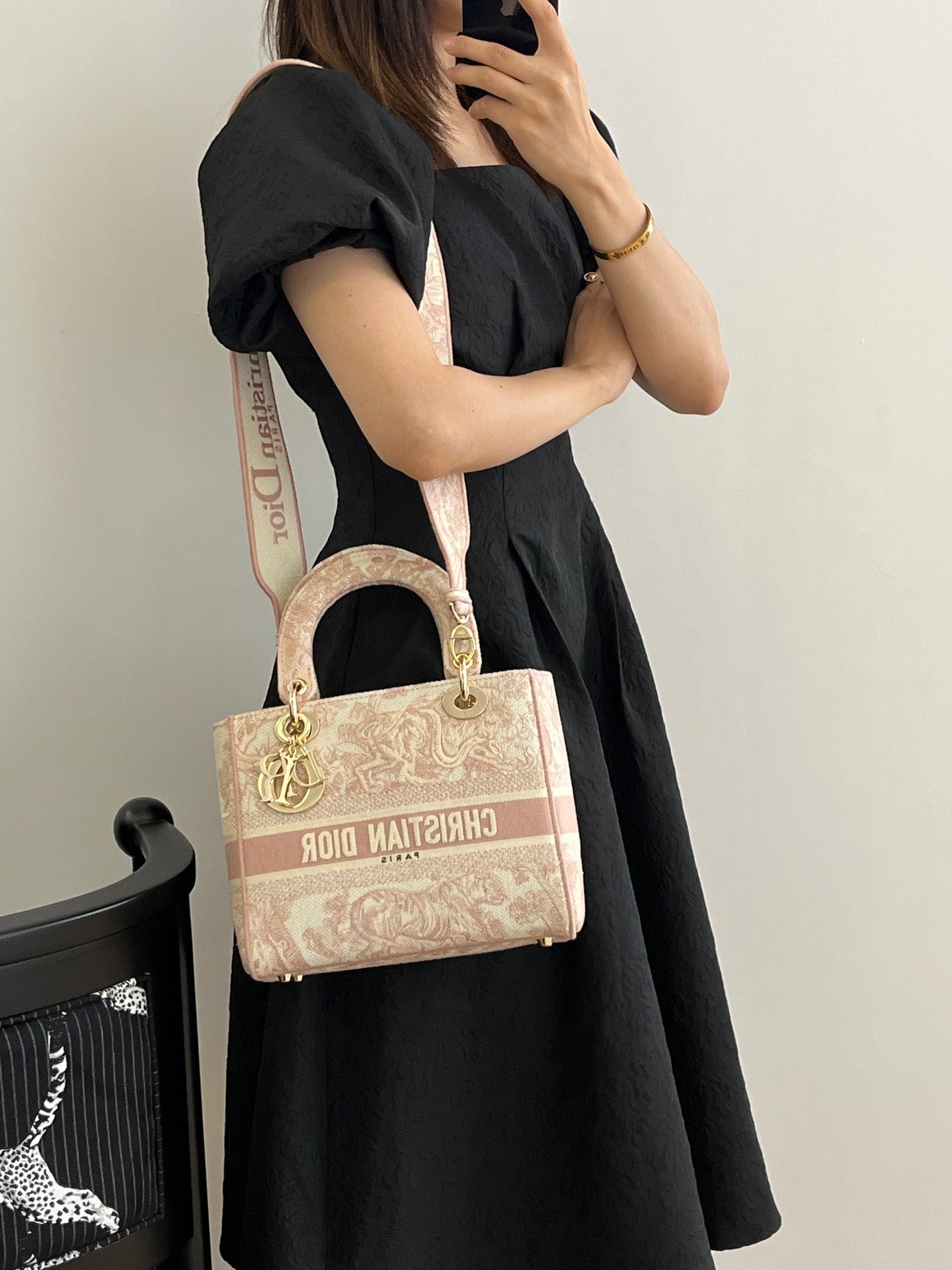 迪D家-Lady 老虎刺繡系列 裸粉色 24CM