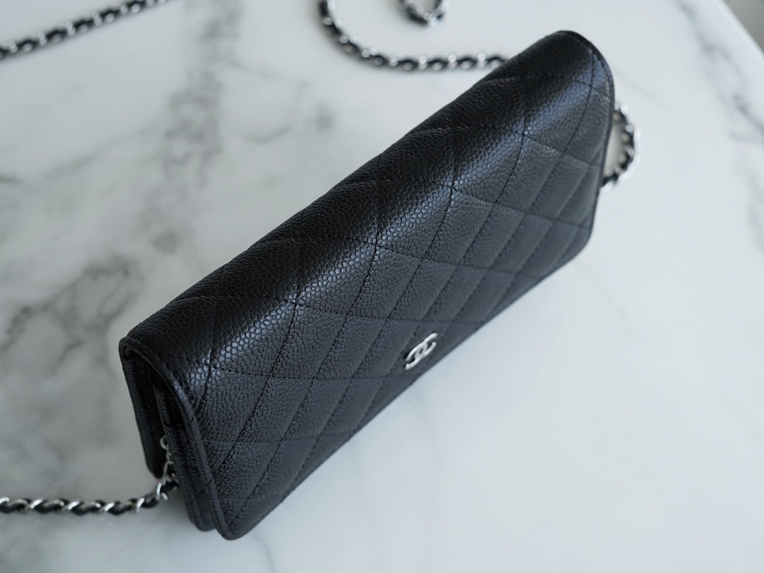 小香家-Chanel Classic WOC 荔枝皮 金扣 銀扣 鍊條包