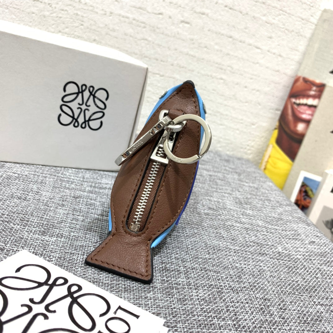 羅L威-Bird charm系列 牛皮 鑰匙圈 包包掛飾 咖啡色