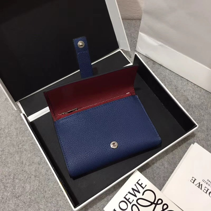 羅L威-compact zip wallet系列短夾 深藍色