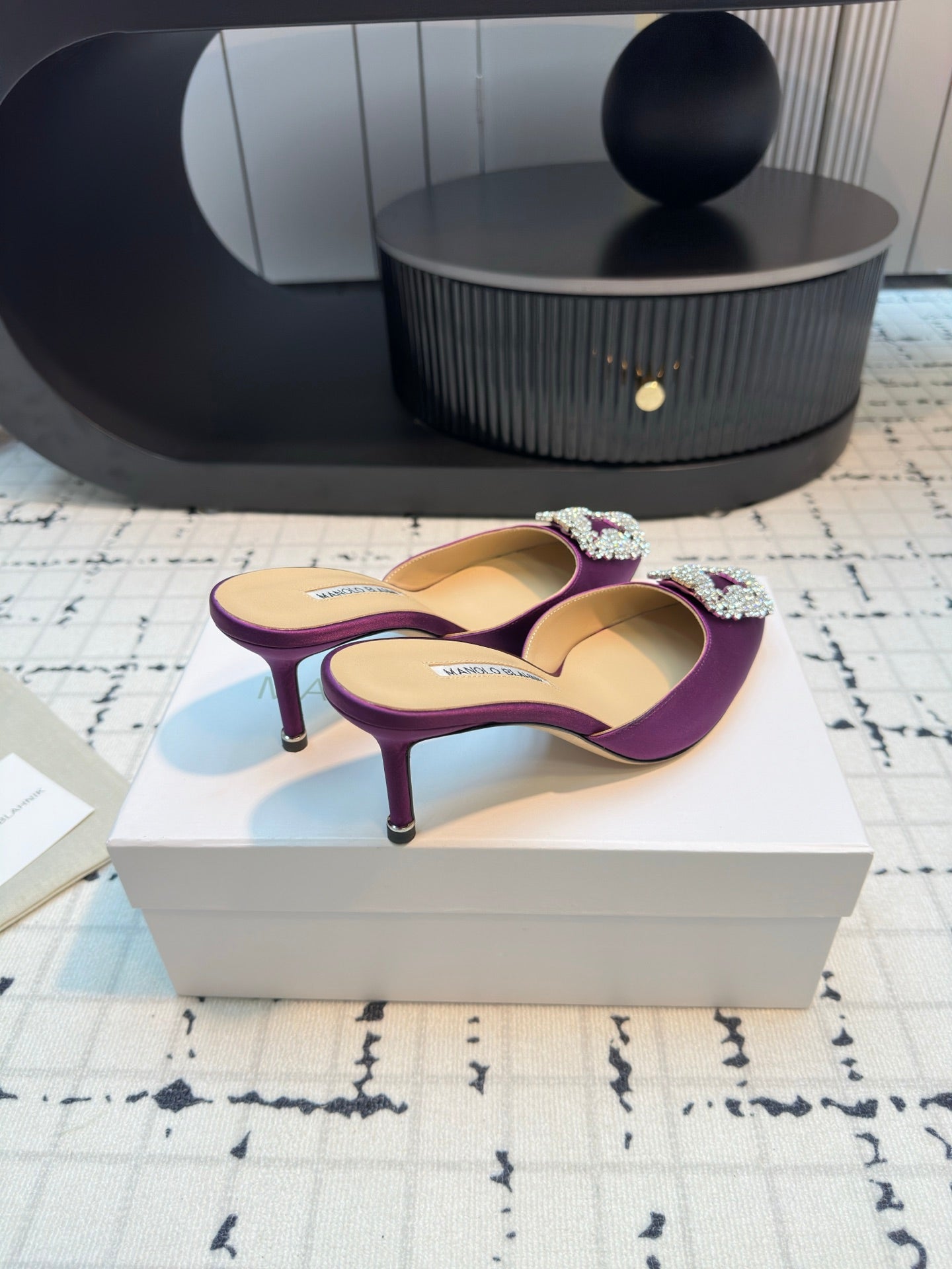 Manolo Blahnik-2024 高跟拖鞋 紫色