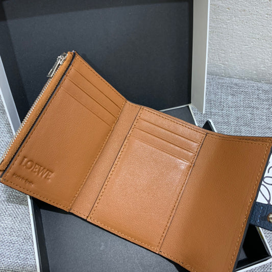 羅L威-Small vertical wallet系列 灰藍色