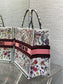 迪D家-Book Tote 2023春夏系列 浪漫花刺繡粉色 大號