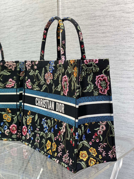 迪D家 Book Tote 刺繡字母黑色 大號41.5cm