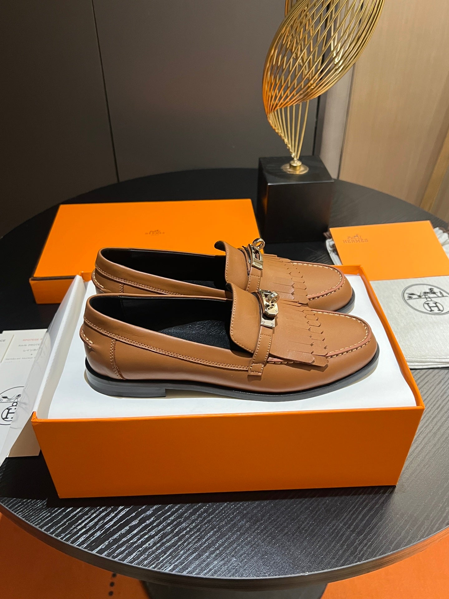 小愛款-2024金屬扣樂福鞋 咖啡色
