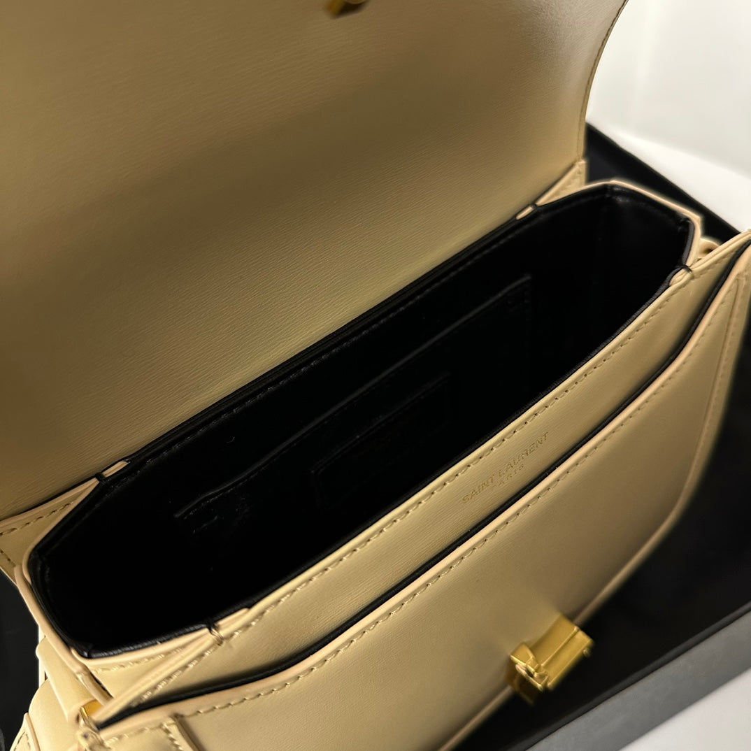 聖Y羅-BOX SAINT LAURENT 豆腐包 小號 杏色