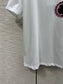 小香家-2403 刺繡四葉草字母圓領短袖TEE 白色