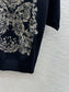 迪D家-2403 花花蝴蝶系列刺繡針織短袖 黑色