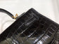 小愛款-Birkin 25 美洲方塊鱷魚 黑色 金扣