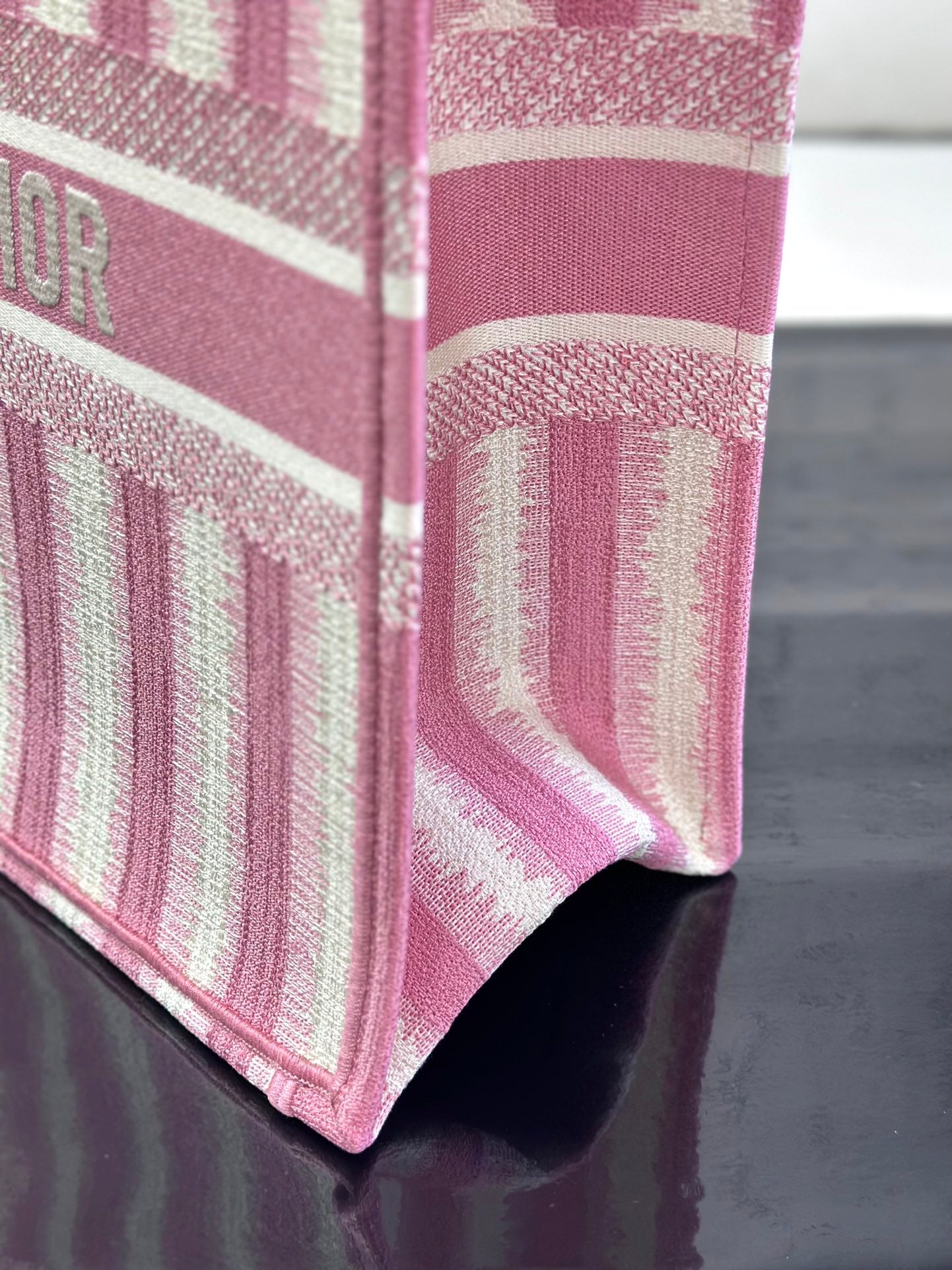 迪D家-大號book托特包 粉色刺繡