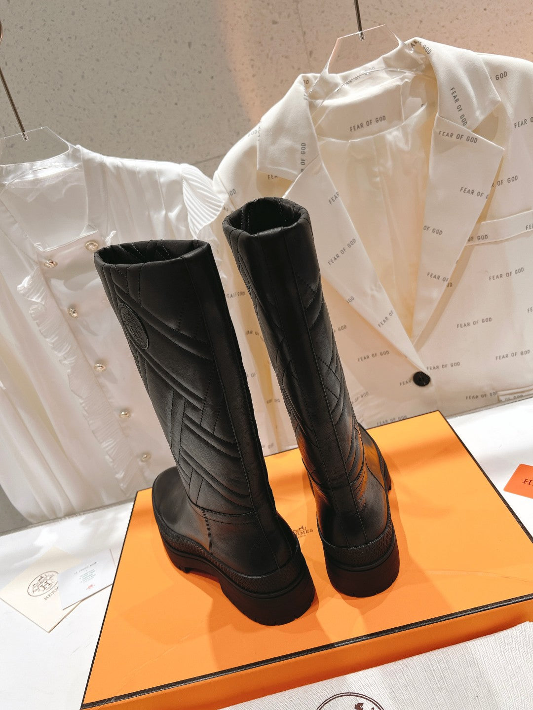 小愛款-2023秋冬新款 厚底長靴 黑色