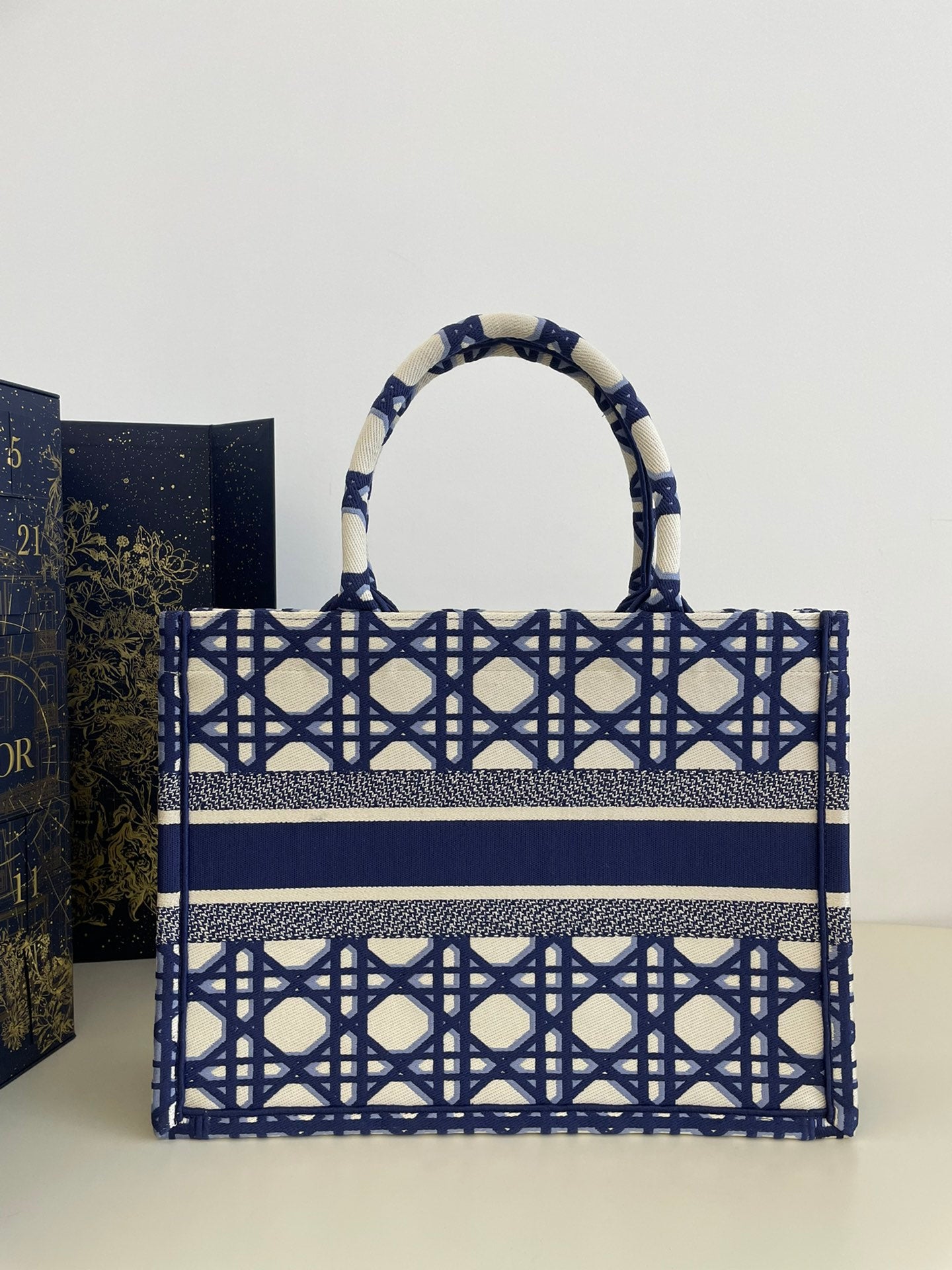 迪D家-2023春夏新款 Tote 藍白拼色 中號