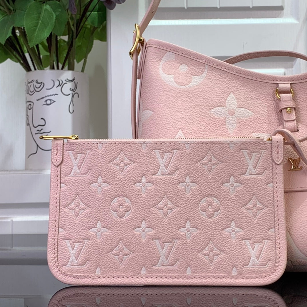 路L家-CARRYALL 絲印小號手袋 粉色
