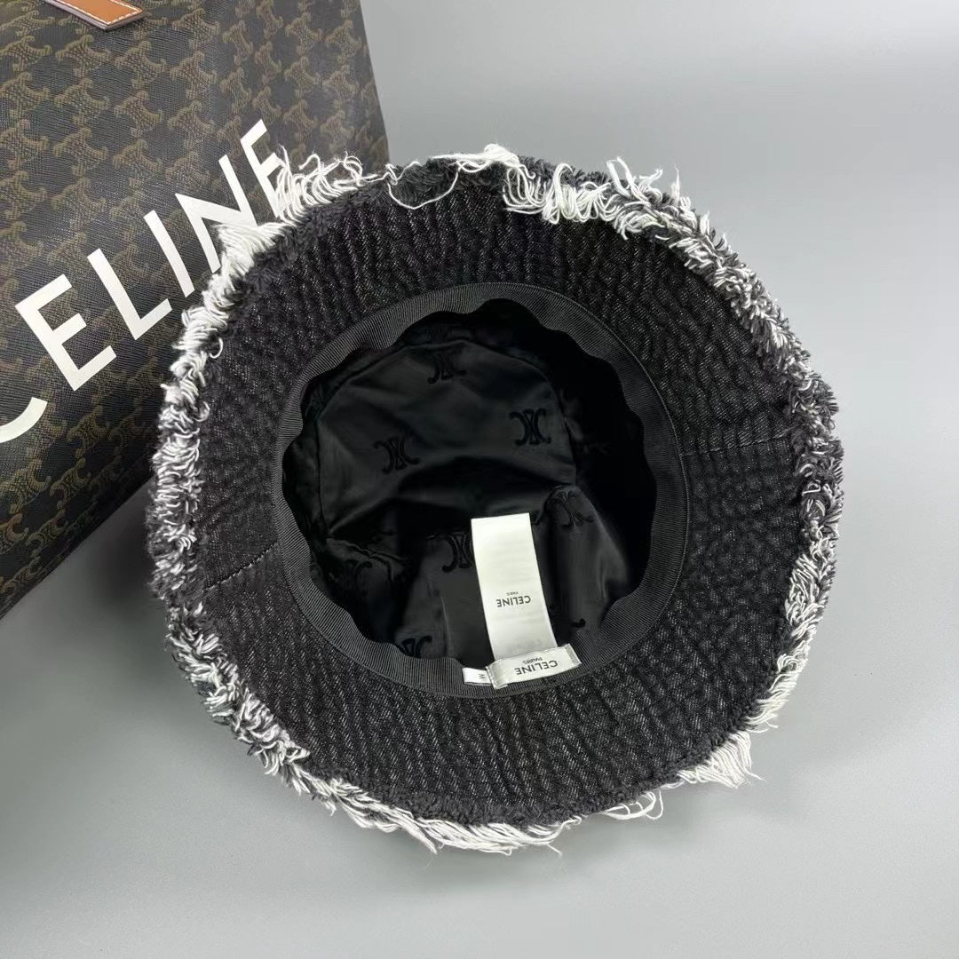 賽C家-新款水洗牛仔刺繡漁夫帽