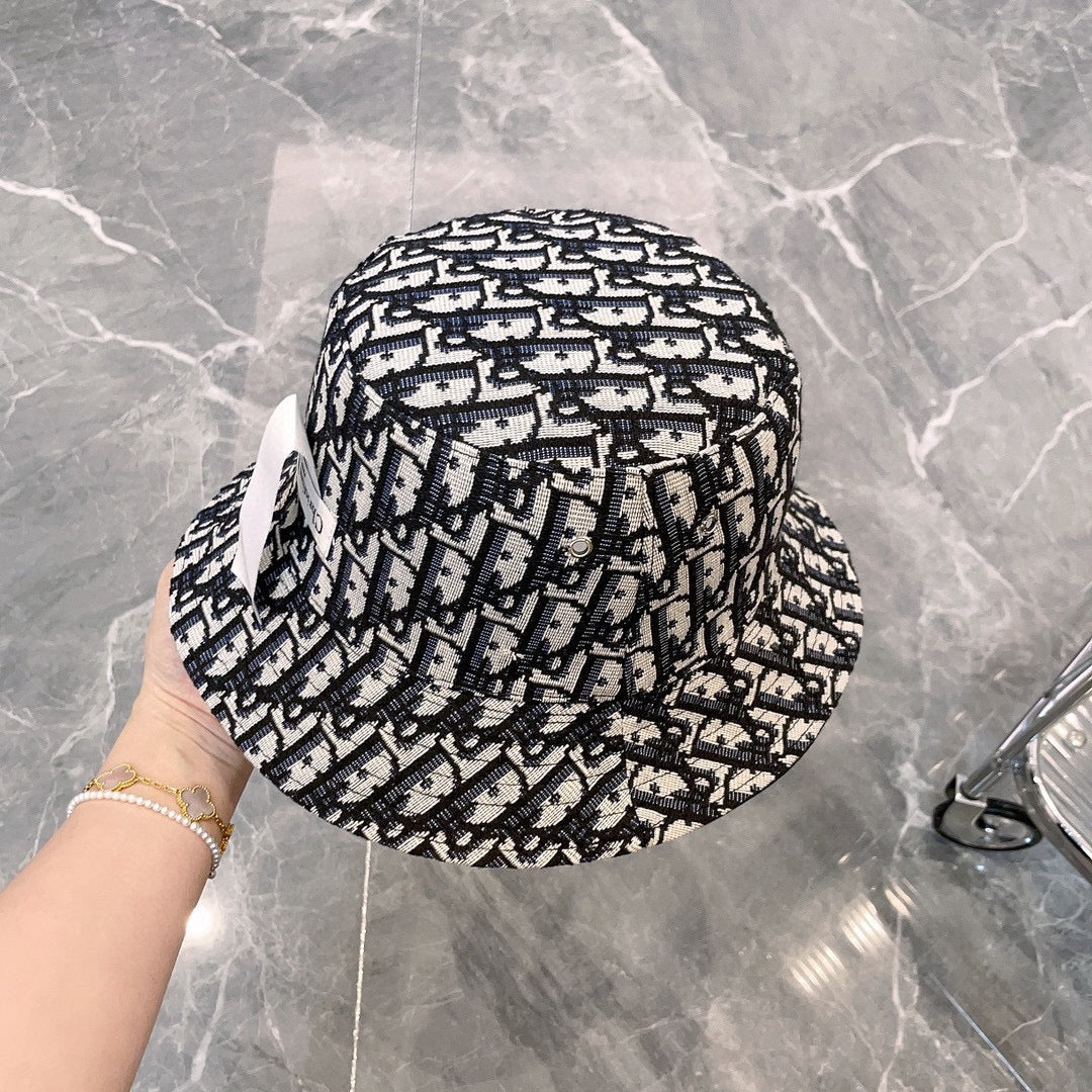 迪D家-經典雙面戴刺繡漁夫帽 黑色