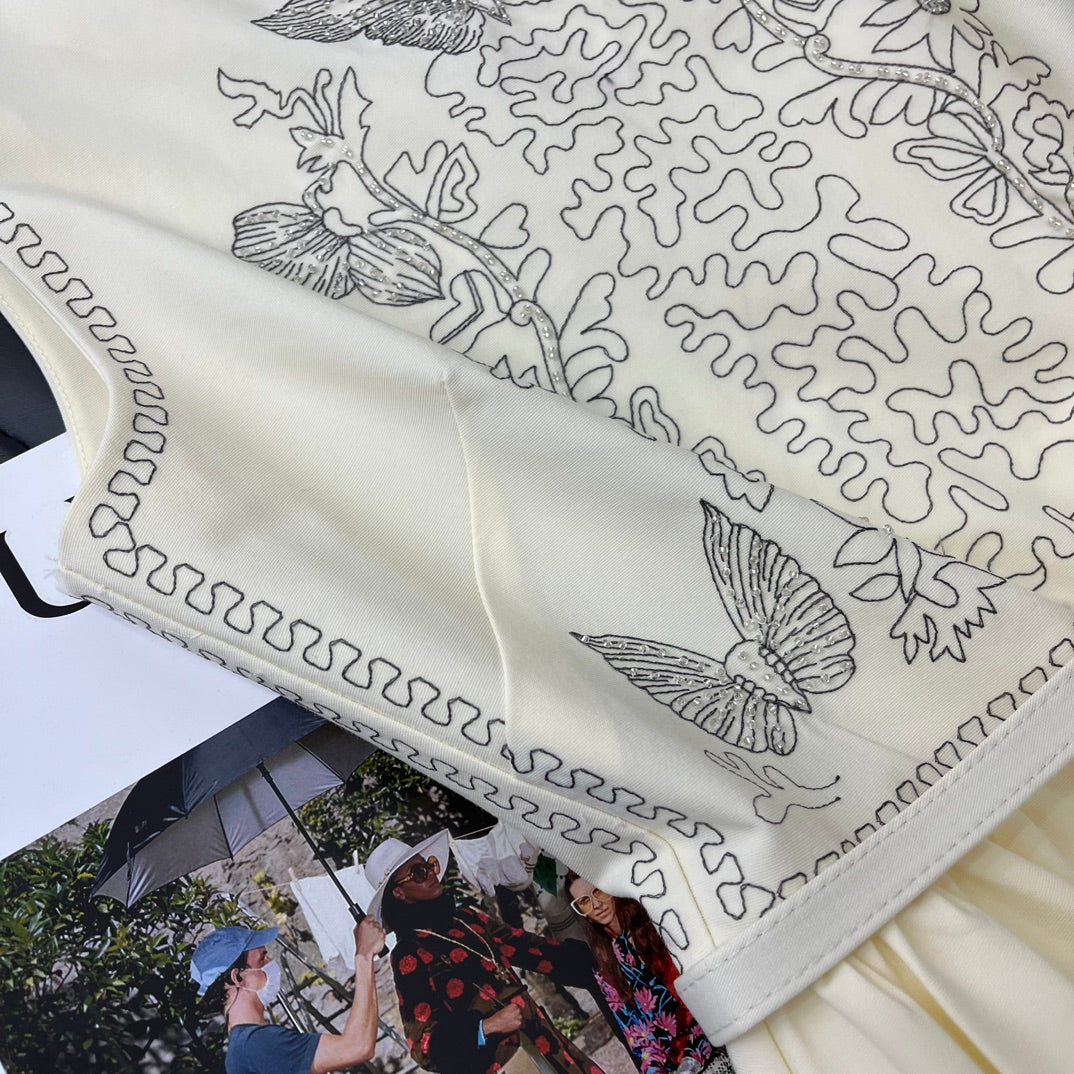 迪D家-2403 24新品上架腰帶刺繡無袖連身裙