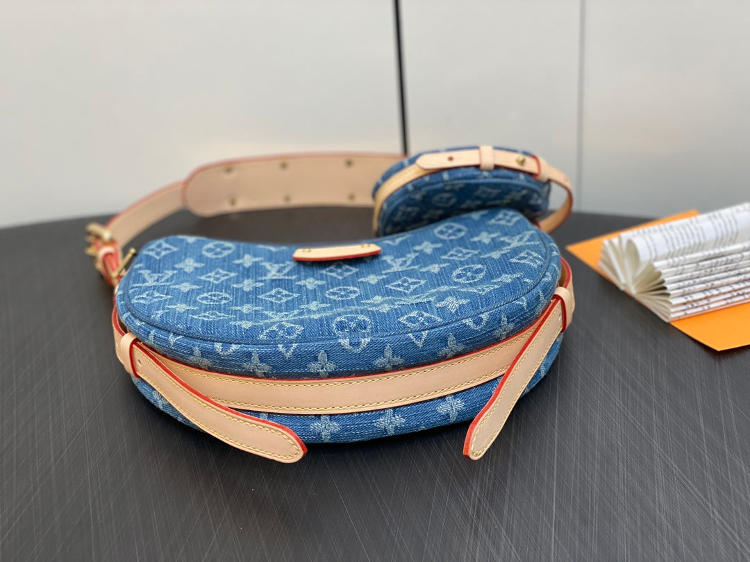 M46856 路L家-碗豆包系列 Croissant MM 可頌包 牛仔