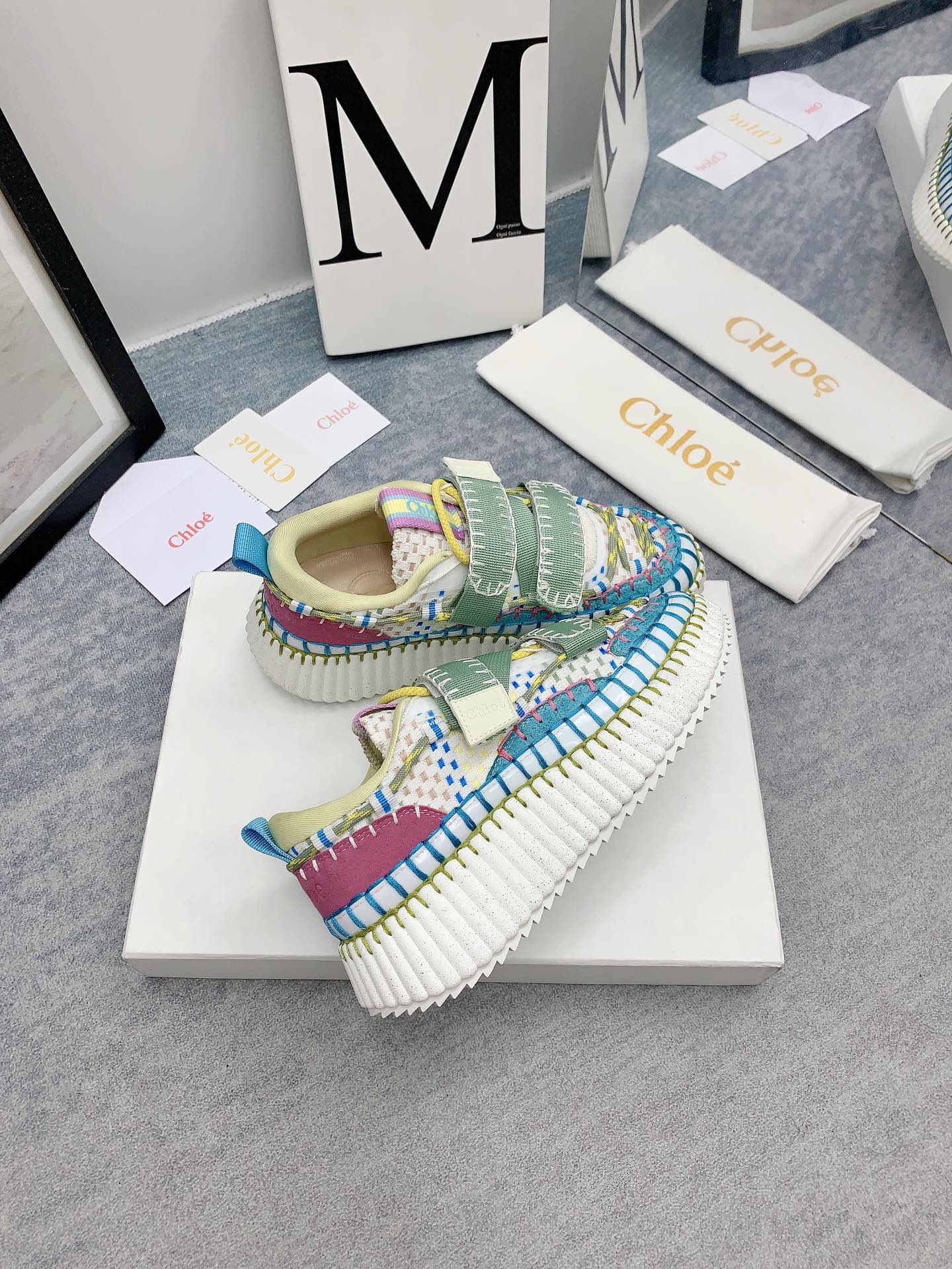 克羅C-Nama sneaker彩虹系列 魔鬼氈運動鞋 藍綠色