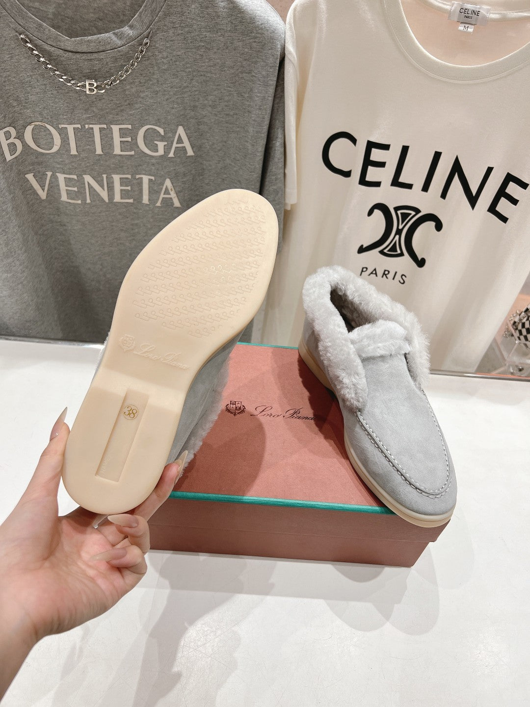 L-Piana-2024 經典羊毛樂福鞋 灰色