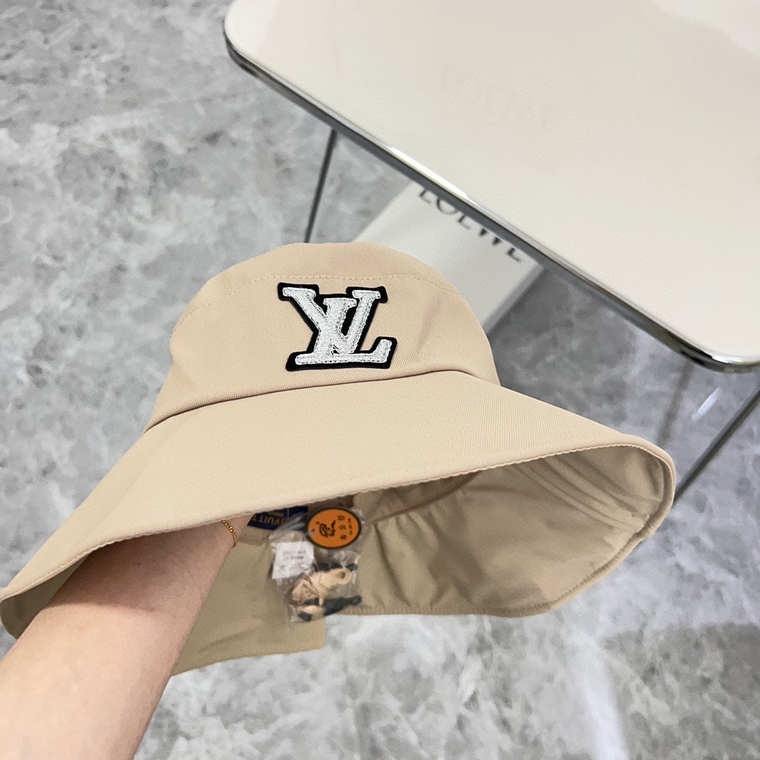 路L家-2024新款 蝴蝶結遮陽漁夫帽 卡其色