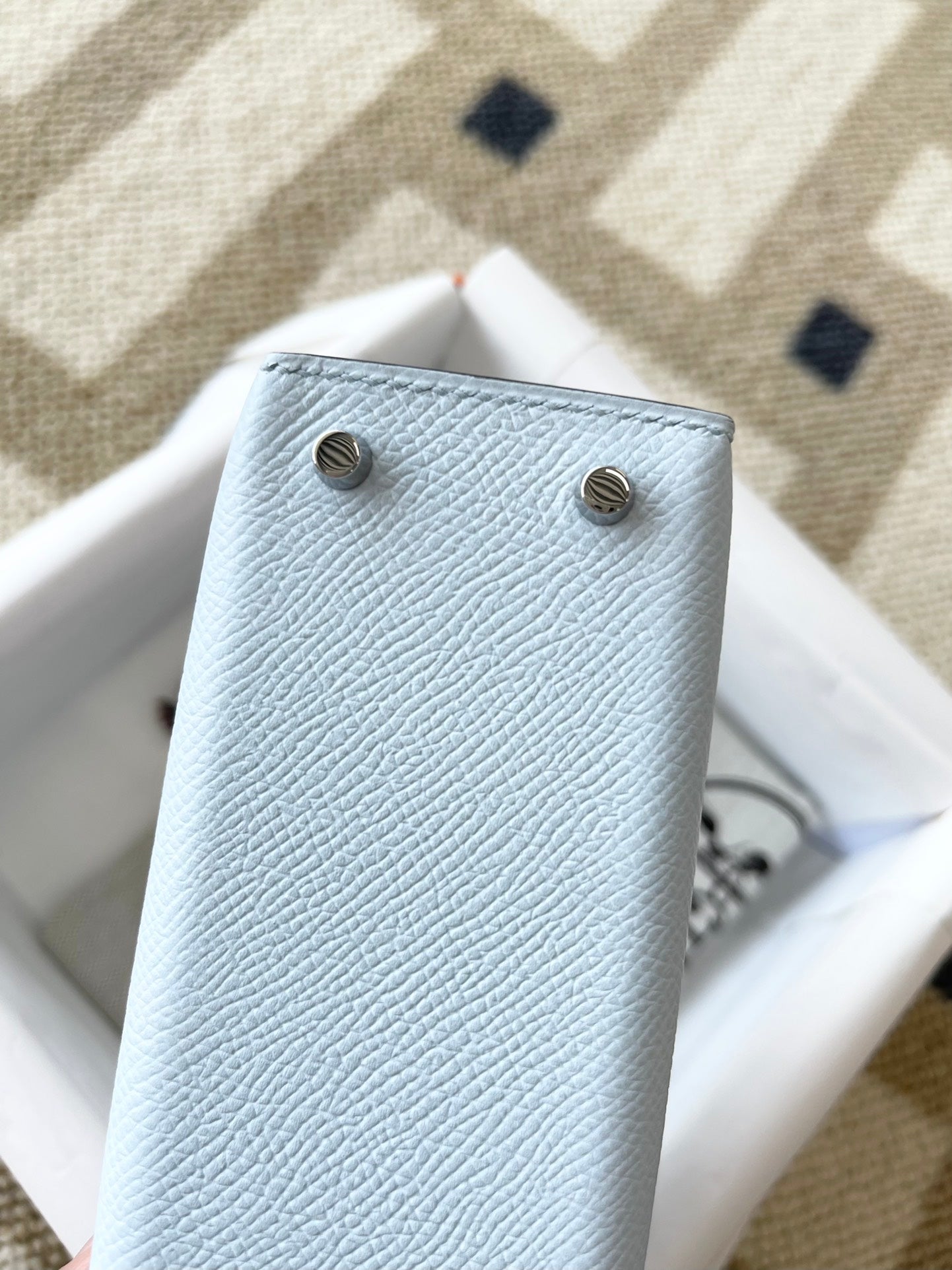 小愛款-Kelly Mini 2代 Epsom T0霧霾藍 銀扣