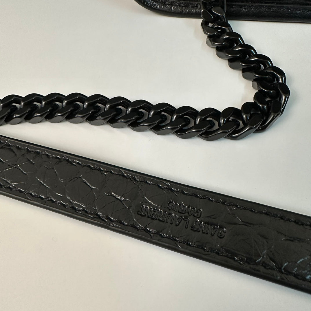 聖Y羅-Niki 28cm 鱷魚紋 黑色黑鏈