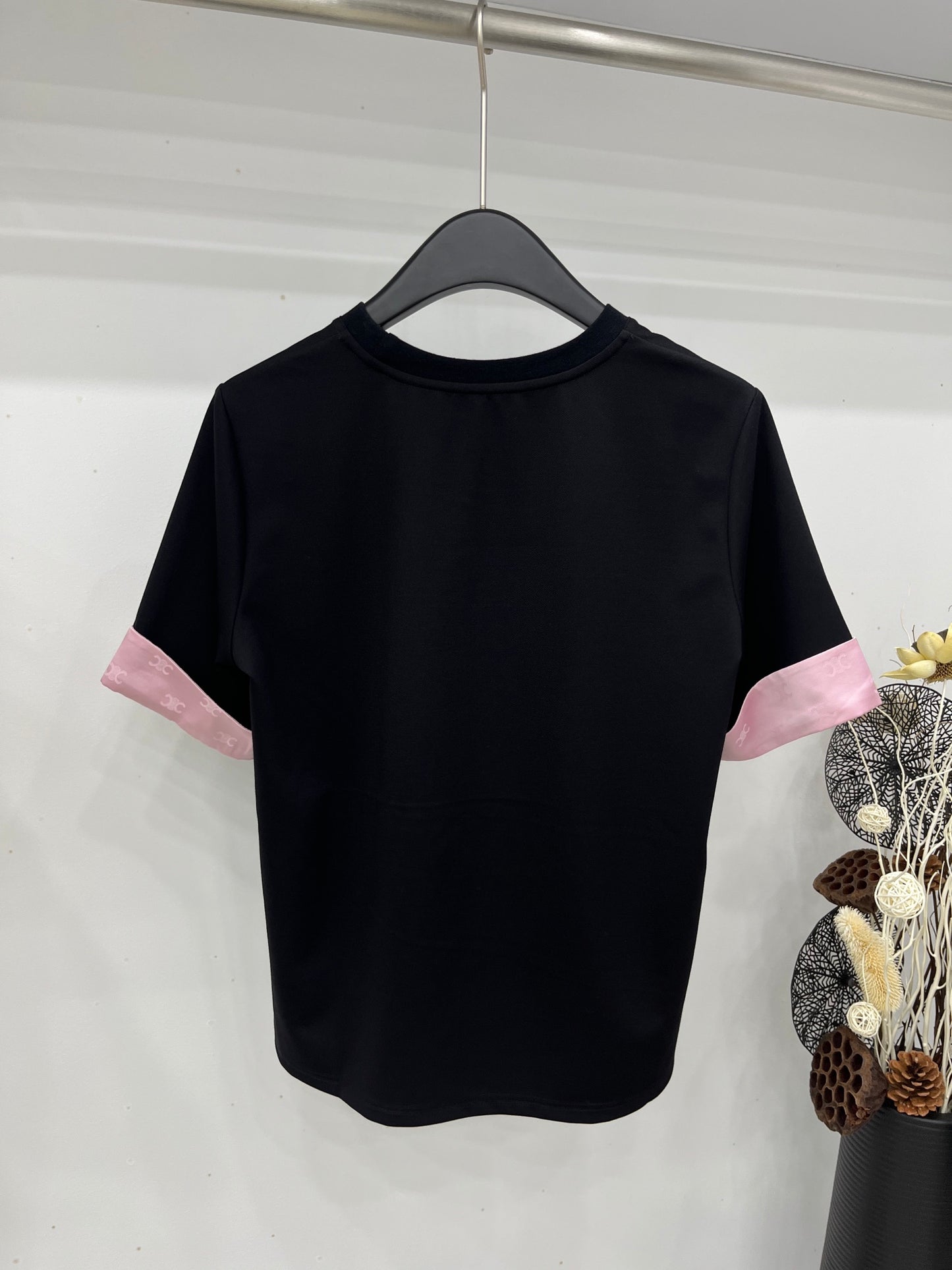 賽C家-2404 24新款甜美系撞色TEE 黑色