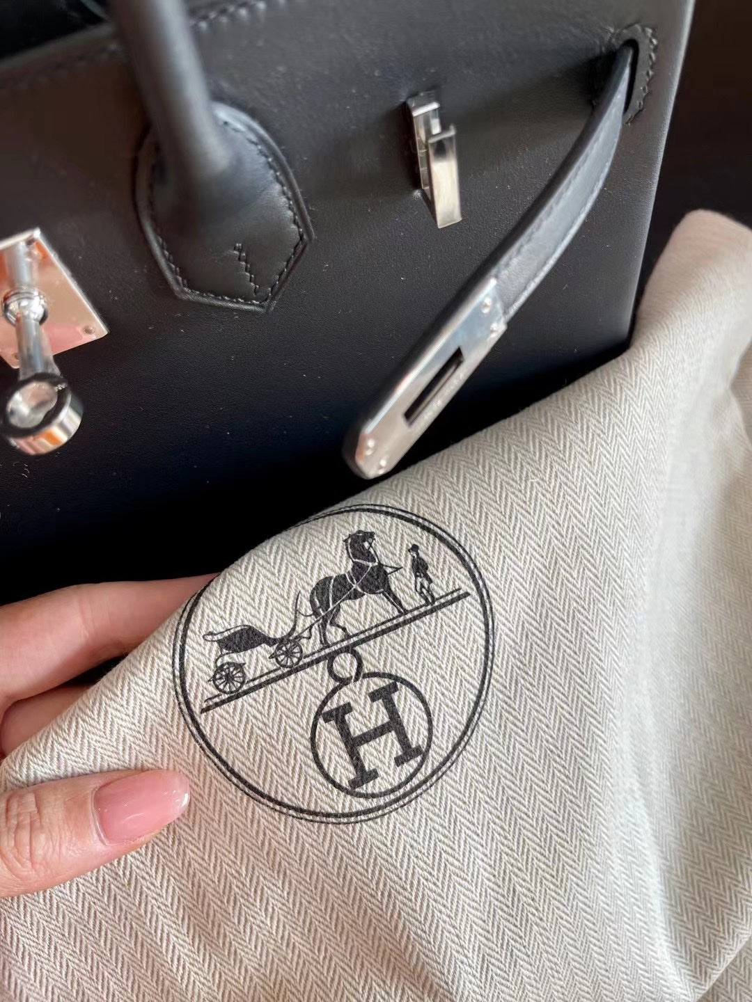 小愛款-Birkin 25 Jonathan 黑色 銀扣 U刻