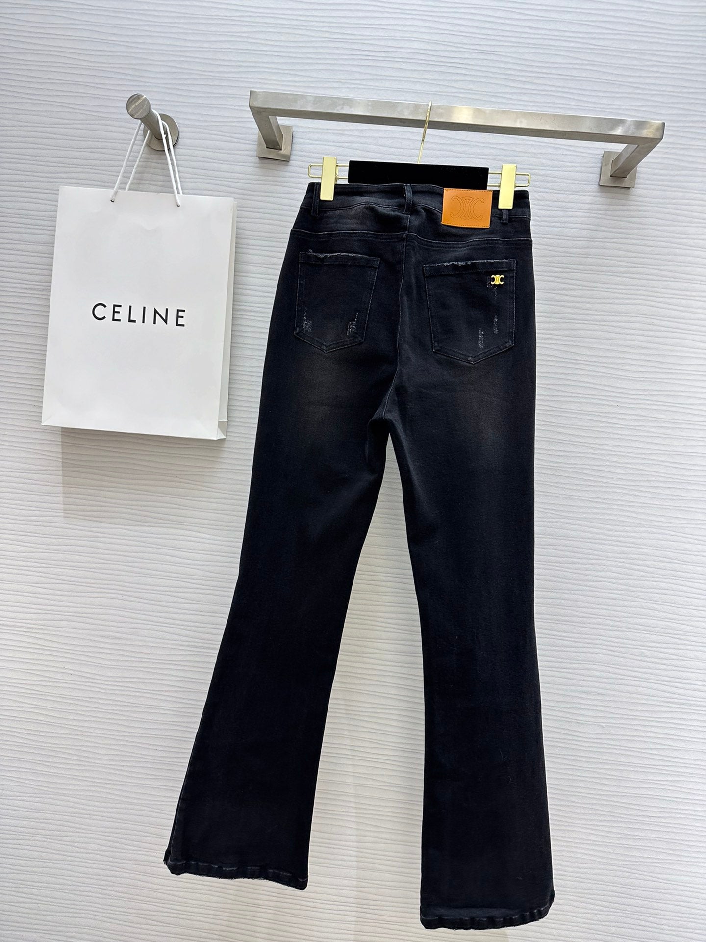 賽C家-2403 24春夏新款洗水微喇牛仔褲 黑色