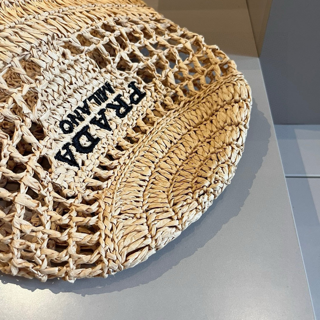 普P家-鏤空編織漁夫帽 棕色