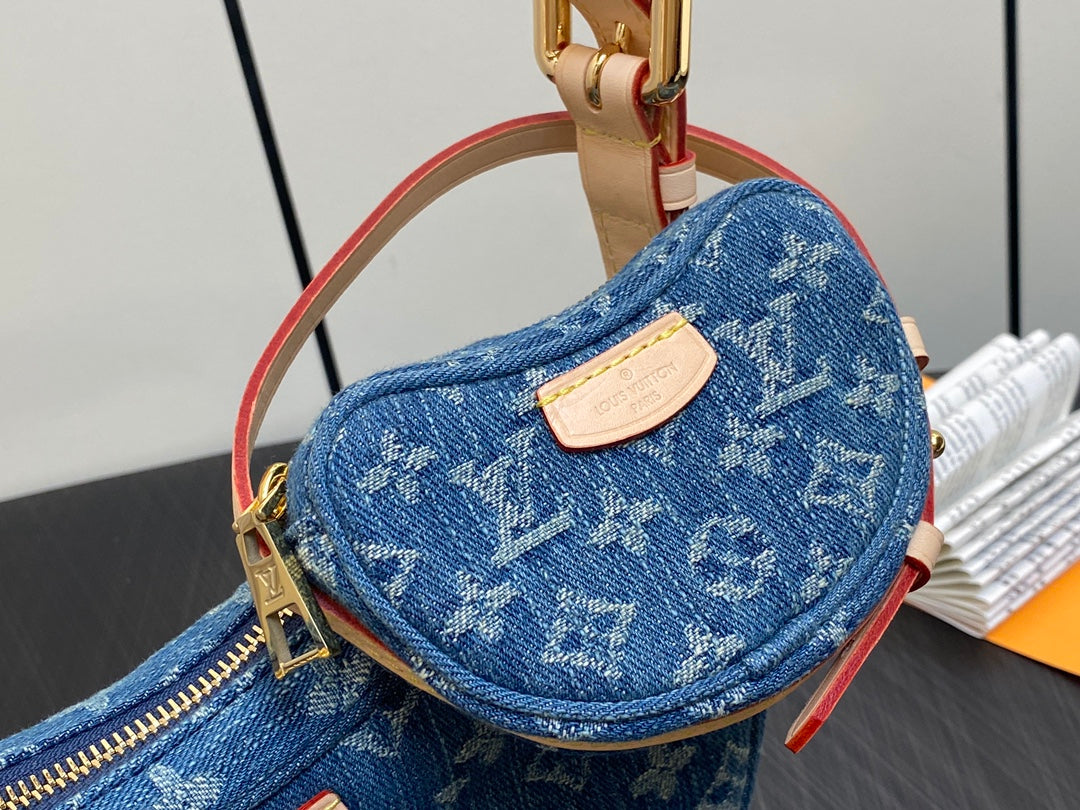 M46856 路L家-碗豆包系列 Croissant MM 可頌包 牛仔