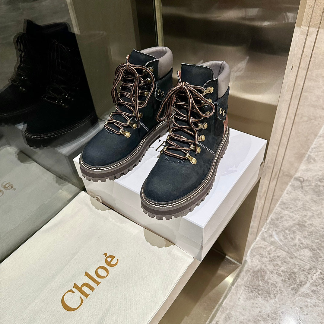 克羅C-2023新款 馬丁靴 短靴 黑色