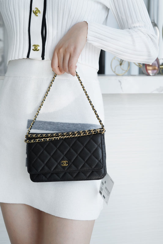 小香家-Chanel Classic WOC 荔枝皮 金扣 銀扣 鍊條包