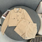 穆Ｍ家-2404 24春夏新款logo標誌溫柔燈芯絨短外套