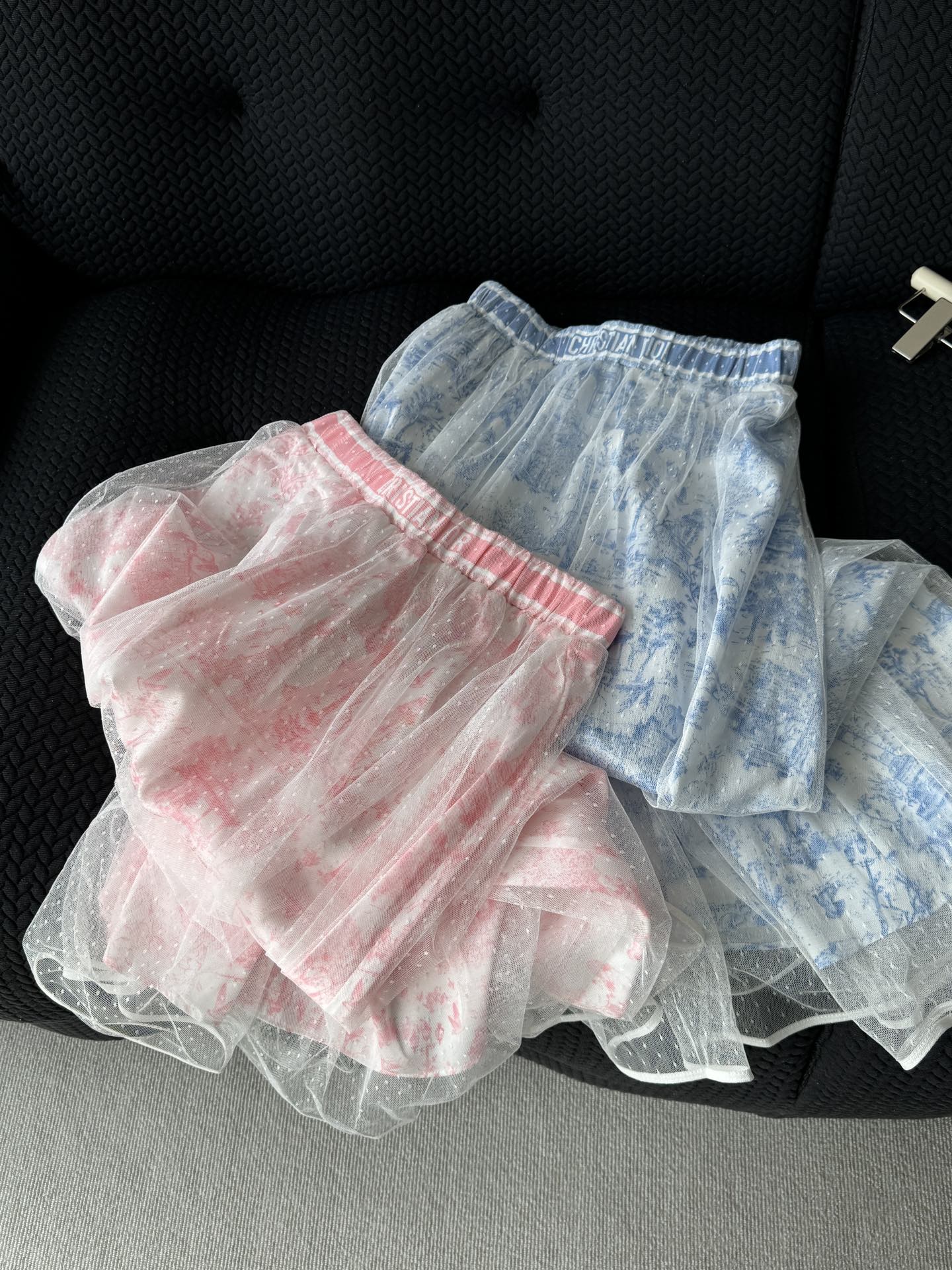 迪D家-2403 24春夏新款印花網紗半身裙