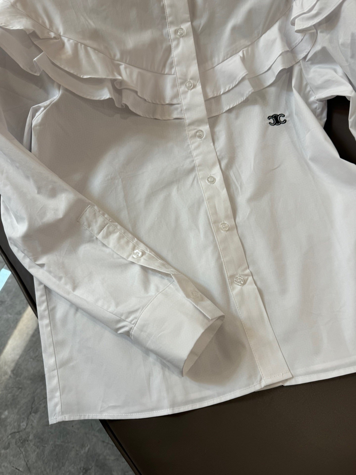 賽C家-2403 荷葉邊棉長袖襯衫