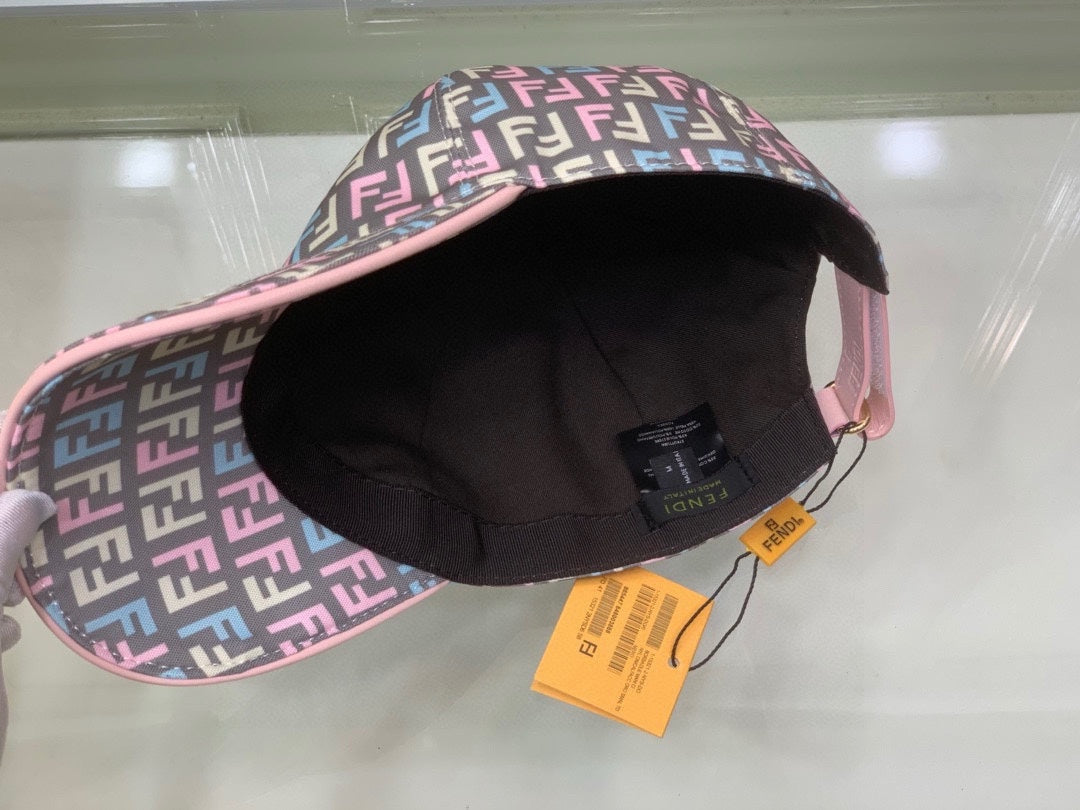 芬F家-雙F刺繡帆布棒球帽 藍色